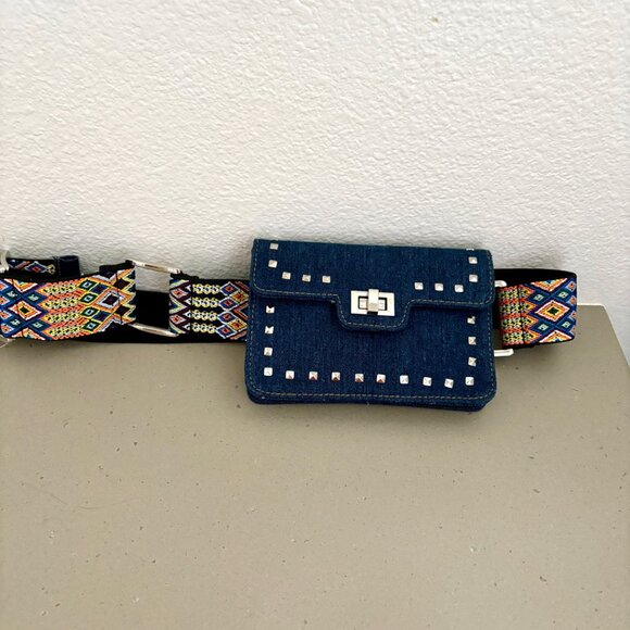 Denim Guitar Strap Steve Madden Belt Bag NWT - Picture 3 of 7